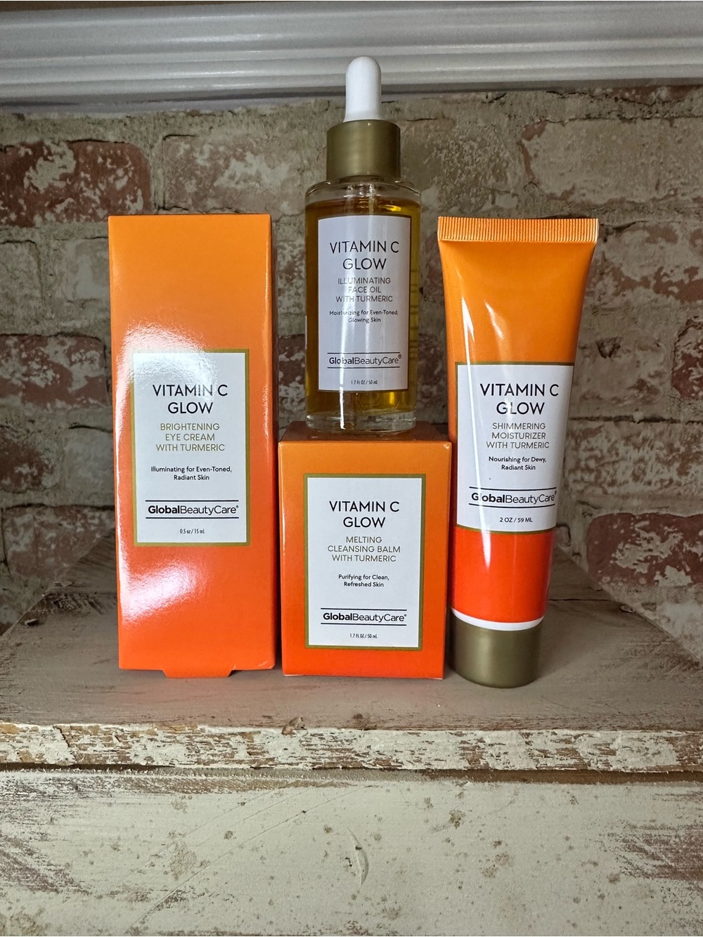 Complete 4-Piece Vitamin C Glow Skincare Routine with Turmeric - Brand New